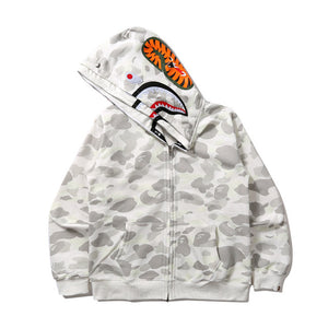 2022 Fashion Hoodie Spring Stretwear Embroidery Hoodie Casual Cardigan Top Apes Shark Coat Cotton M-3XL Unisex Adults худи