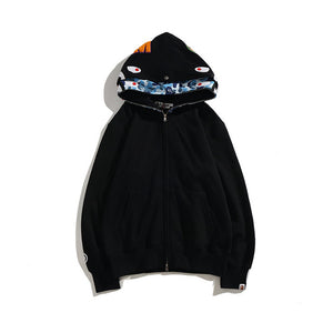 2022 Fashion Hoodie Spring Stretwear Embroidery Hoodie Casual Cardigan Top Apes Shark Coat Cotton M-3XL Unisex Adults худи