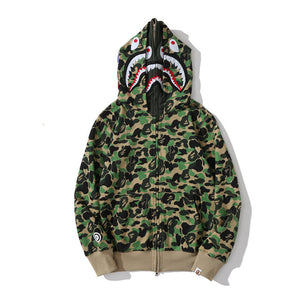 2022 Fashion Hoodie Spring Stretwear Embroidery Hoodie Casual Cardigan Top Apes Shark Coat Cotton M-3XL Unisex Adults худи