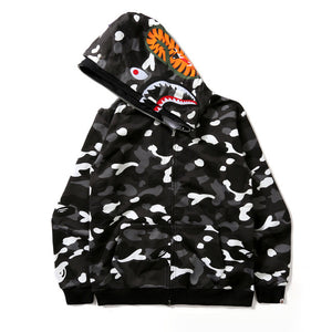 2022 Fashion Hoodie Spring Stretwear Embroidery Hoodie Casual Cardigan Top Apes Shark Coat Cotton M-3XL Unisex Adults худи