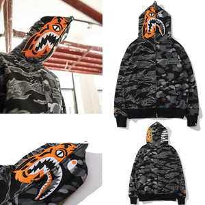 2022 Fashion Hoodie Spring Stretwear Embroidery Hoodie Casual Cardigan Top Apes Shark Coat Cotton M-3XL Unisex Adults худи