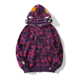 2022 Fashion Hoodie Spring Stretwear Embroidery Hoodie Casual Cardigan Top Apes Shark Coat Cotton M-3XL Unisex Adults худи