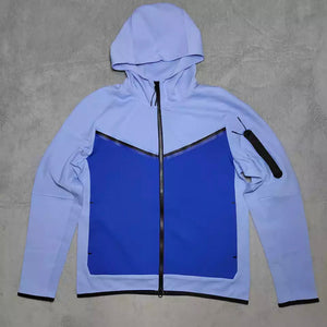 2022 Men&#39;s Sports Set Hooded Coat Cotton Tech Fleece Color Patchwork Male Sweatpants Set Training Suit Trousers Tracksuit
