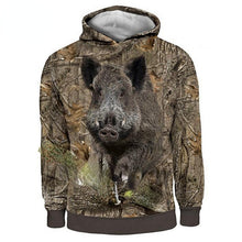 Load image into Gallery viewer, 2022 Men&#39;s Women&#39;s Long Sleeve Hoodie Boar Camouflage 3D Printing Sweatshirt Zipper Hunting Clothing Oversized