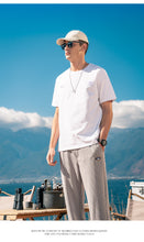 Load image into Gallery viewer, 7134 2022 summer national tide heavy cotton high street five-point sleeve short-sleeved T-shirt men