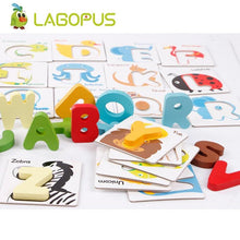 Load image into Gallery viewer, ABC Puzzle Wooden Toys Baby Early Education Letter Card Animal Puzzle Children Education Puzzle Card Alphabet Puzzle Toys - Bán Cà Chua