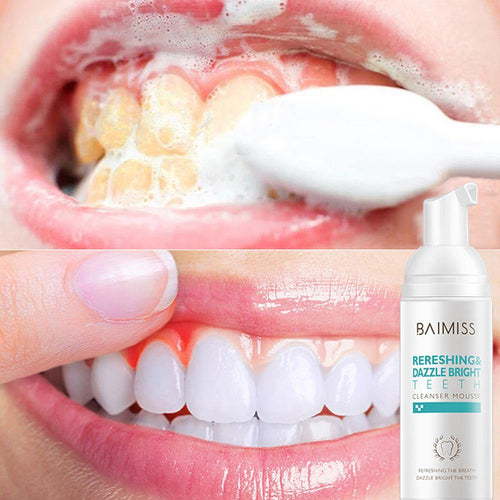 BAIMISS Fresh Shining Tooth-Cleaning Mousse Toothpaste Teeth Whitening Oral Hygiene Removes Plaque Stains Bad Breath Dental Tool - Bán Cà Chua