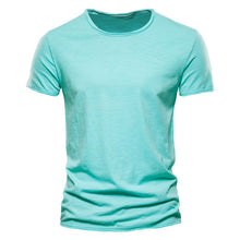 Load image into Gallery viewer, Brand Quality 100% Cotton Men T-shirt V-neck Fashion Design Slim Fit Soild T-shirts Male Tops Tees Short Sleeve T Shirt For Men