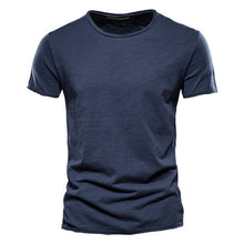 Load image into Gallery viewer, Brand Quality 100% Cotton Men T-shirt V-neck Fashion Design Slim Fit Soild T-shirts Male Tops Tees Short Sleeve T Shirt For Men