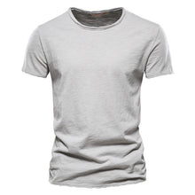 Load image into Gallery viewer, Brand Quality 100% Cotton Men T-shirt V-neck Fashion Design Slim Fit Soild T-shirts Male Tops Tees Short Sleeve T Shirt For Men