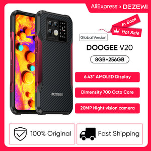DOOGEE V20 5G Global Version New Smartphone 6.43&quot; AMOLED Display 20MP Night Vision Camera 33W Fast Charging NFC 6000mAh Battery