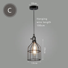 Load image into Gallery viewer, E27 Led Vintage Cage Pendant Lights Indoor Lighting Retro Light Fixture Pendant Lamps For Living Room Decor For Kitchen Lamp