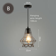 Load image into Gallery viewer, E27 Led Vintage Cage Pendant Lights Indoor Lighting Retro Light Fixture Pendant Lamps For Living Room Decor For Kitchen Lamp