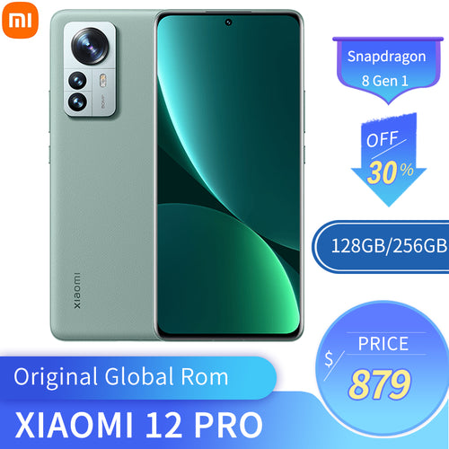 Global Rom New Xiaomi Mi 12 Pro Snapdragon 8 Gen 1 Smartphone 128GB/256GB 120Hz AMOLED Display 120W Charge NFC 50MP Camera Phone