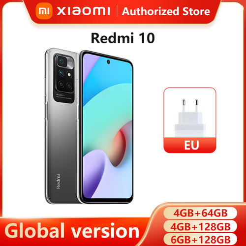 Global Version Xiaomi Redmi 10 Smartphone Helio G88 MediaTek Octa Core 50MP AI quad camera 90Hz FHD Display 5000mAh Battery