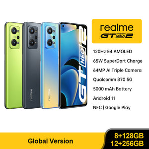 Global Version realme GT Neo 2 5G 8/12GB 128/256GB Smartphone Snapdragon 870 Octa Core 6.62&quot; 65W Charging Power NFC Mobile Phone