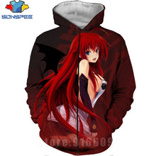 Load image into Gallery viewer, High School DXD Zipper 3D Print Rias Gremory Anime Sweatshirt Jacket Harajuku Cartoon Hoodies Kawaii Sexy Girl Shirt Zip hoodie