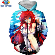Load image into Gallery viewer, High School DXD Zipper 3D Print Rias Gremory Anime Sweatshirt Jacket Harajuku Cartoon Hoodies Kawaii Sexy Girl Shirt Zip hoodie