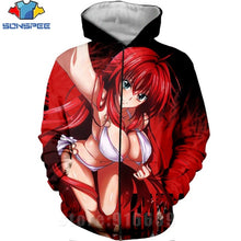 Load image into Gallery viewer, High School DXD Zipper 3D Print Rias Gremory Anime Sweatshirt Jacket Harajuku Cartoon Hoodies Kawaii Sexy Girl Shirt Zip hoodie