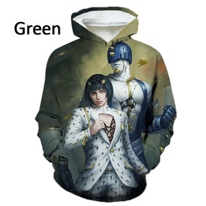 Japan Anime JoJo&#39;s Bizarre Adventure 3D Printing Hoodie Unisex Fashion Sweatshirt Pullover Fall/Winter Casual Hooded