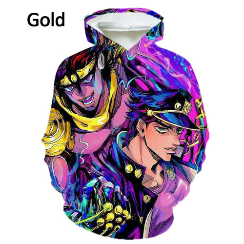 Japan Anime JoJo's Bizarre Adventure 3D Printing Hoodie Unisex Fashion Sweatshirt Pullover Fall/Winter Casual Hooded