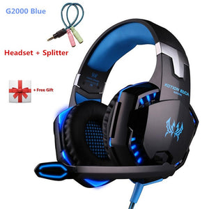 KOTION EACH G2000 G9000 Gaming Headphones Gamer Earphone Stereo Deep Bass Wired Headset with Mic LED Light for PC PS4 X-BOX - Bán Cà Chua
