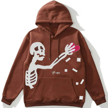 Load image into Gallery viewer, LACIBLE Harajuku Hip Hop Streetwear Heart Thief Fleece Hoodie Pullover Fashion Loose Casual Skull Hooded Sweatshirt Men Clothing