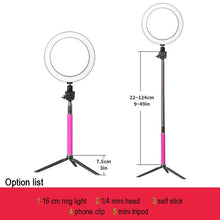Load image into Gallery viewer, LED Selfie Ring Light 5500K Studio Photography Photo Fill Ring Light with Tripod for iphone Smartphone Makeup USB - Bán Cà Chua