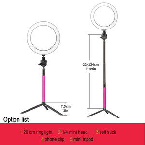 LED Selfie Ring Light 5500K Studio Photography Photo Fill Ring Light with Tripod for iphone Smartphone Makeup USB - Bán Cà Chua