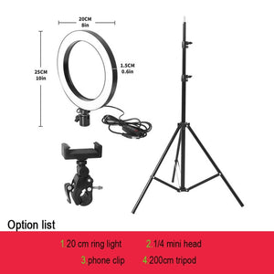 LED Selfie Ring Light 5500K Studio Photography Photo Fill Ring Light with Tripod for iphone Smartphone Makeup USB - Bán Cà Chua