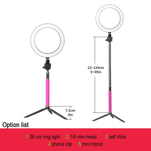 LED Selfie Ring Light 5500K Studio Photography Photo Fill Ring Light with Tripod for iphone Smartphone Makeup USB - Bán Cà Chua