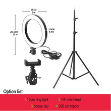 Load image into Gallery viewer, LED Selfie Ring Light 5500K Studio Photography Photo Fill Ring Light with Tripod for iphone Smartphone Makeup USB - Bán Cà Chua