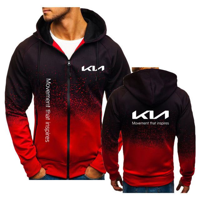 Loose comfortable Sports Men's Hoodie New Kia car logo print Hip Hop Street Trend Men's Outdoor Jacket Men's Hooded Jacket