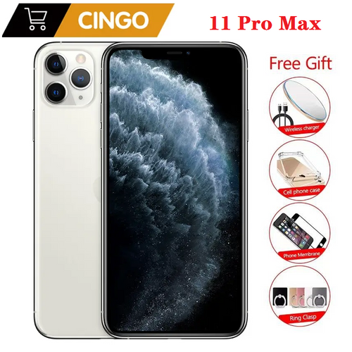 Original Apple iPhone 11 Pro Max 6.5" RAM 4GB ROM 64/256GB A13 Bionic Chip IOS 4G LTE Unlocked Cell Phone NFC  Face ID