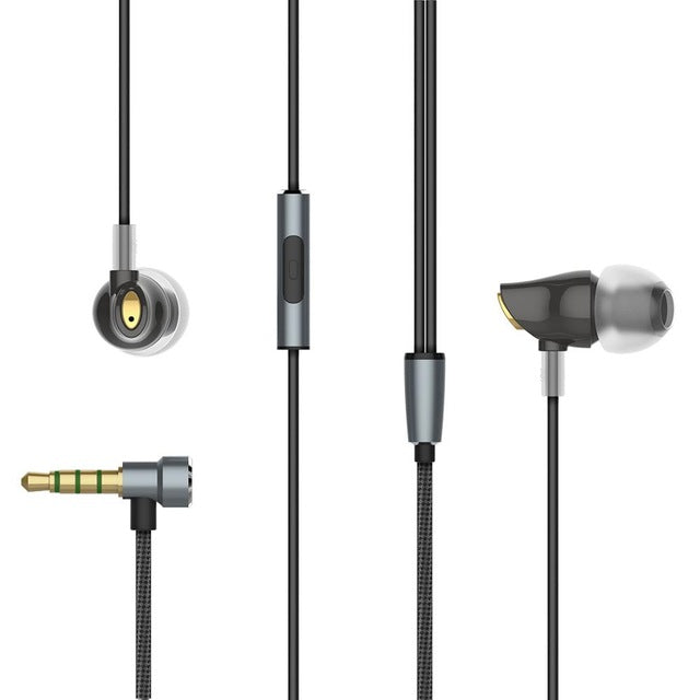 Rock In-Ear Zircon Stereo Earphone 3.5mm AUX Headset With Mic Balanced Immersive Bass Earphones for iPhone Sumsung Xiaomi - Bán Cà Chua