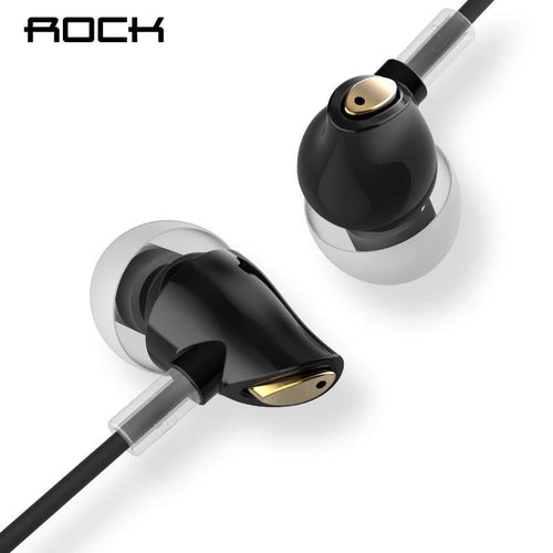 Rock In-Ear Zircon Stereo Earphone 3.5mm AUX Headset With Mic Balanced Immersive Bass Earphones for iPhone Sumsung Xiaomi - Bán Cà Chua