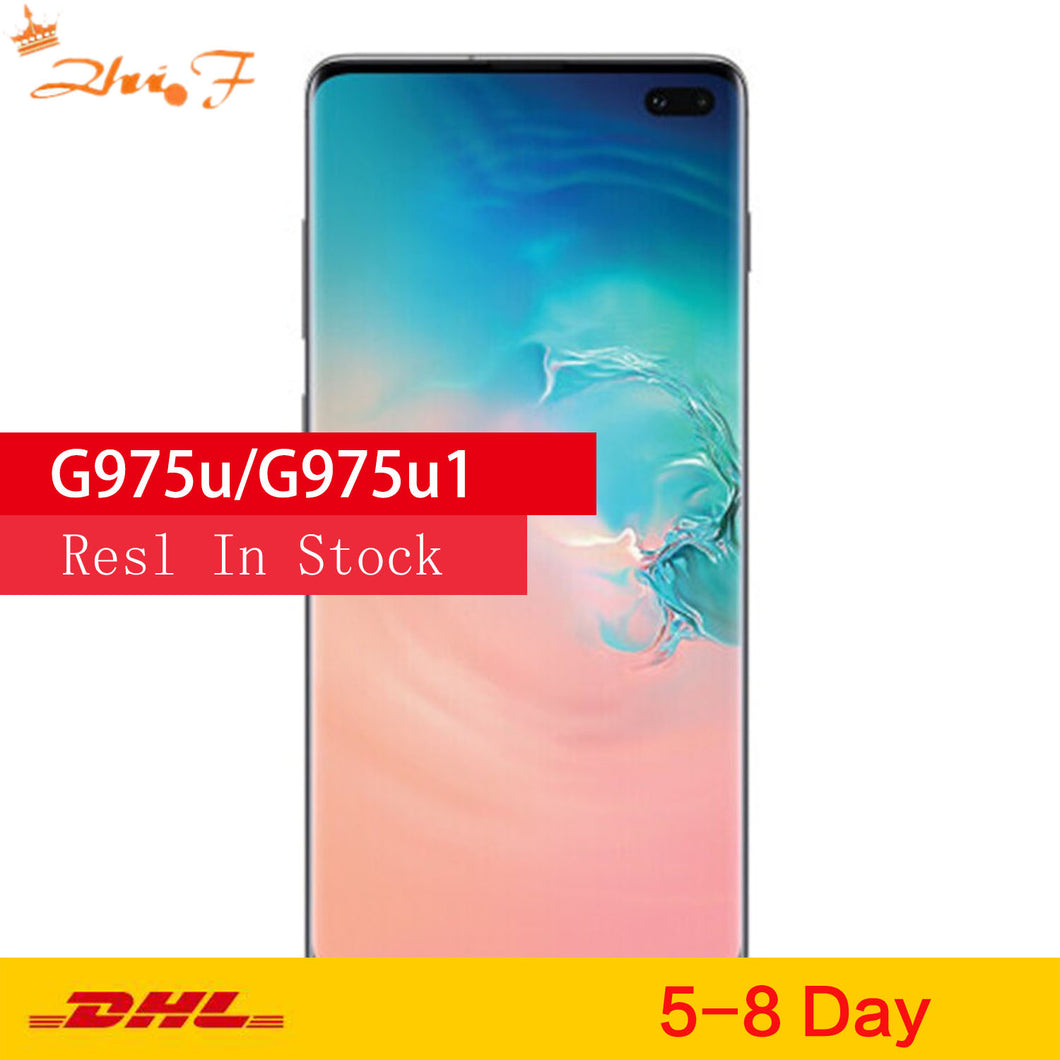 Samsung Galaxy S10+ g975u G975U1 S10 Plus  8GB RAM 128GB  Mobile Phone Snapdragon 855 Octa Core 6.4" 16MP&Dual 12MP  NFC