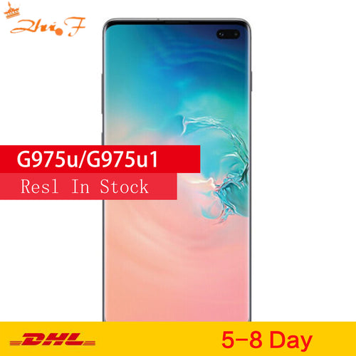 Samsung Galaxy S10+ g975u G975U1 S10 Plus  8GB RAM 128GB  Mobile Phone Snapdragon 855 Octa Core 6.4" 16MP&Dual 12MP  NFC