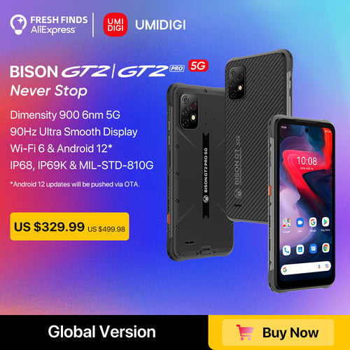 UMIDIGI BISON GT2 PRO 5G IP68 Android 12 Rugged Smartphone Dimensity 900 6.5" FHD+ 64MP Triple Camera 6150mAh Battery Phone