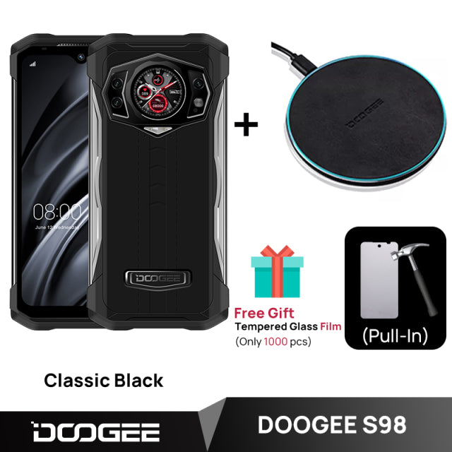 World Premiere DOOGEE S98 Rugged Phone 6.3"LCD FHD Display Dial Rear G96 Octa Core 8+256GB 64MP Camera SmartPhone 6000mAh Phone