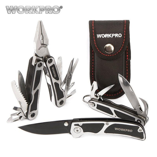 WORKPRO 3PC Camping Tool Set Multi Pliers Tactical knife Saw Bottle Opener Scissor Screwdriver Survival Tool Kits - Bán Cà Chua