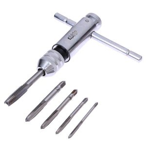 5Pcs/set Adjustable M3-M8 T-Handle Ratchet Tap Wrench Machinist Tool  Screw Thread Plug Tap Machinist Tool - Bán Cà Chua