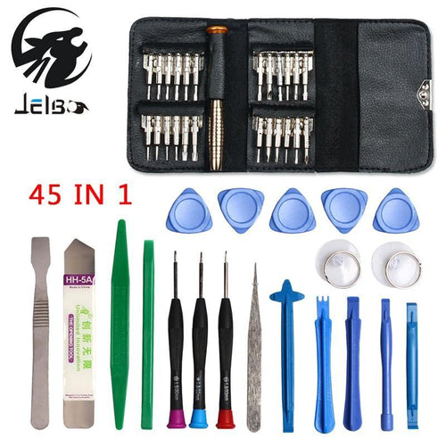 Jelbo 45 in 1 Mobile Phone Repair Tool Kit for iPhone iPad Xiaomi Tablet PC Small Toys Hand Tools Set Pry Opening Screwdriver - Bán Cà Chua