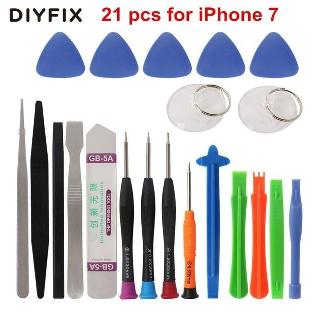 DIYFIX 21 in 1 Mobile Phone Repair Tools Kit Spudger Pry Opening Tool Screwdriver Set for iPhone X 8 7 6S 6 Plus Hand Tools Set - Bán Cà Chua